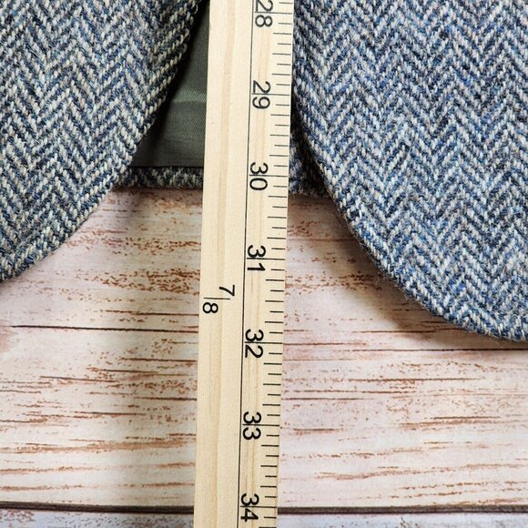 Mens Harris Tweed Wool Blazer Nordstrom Handwoven Scottish Herringbone Gray Size - Picture 10 of 12